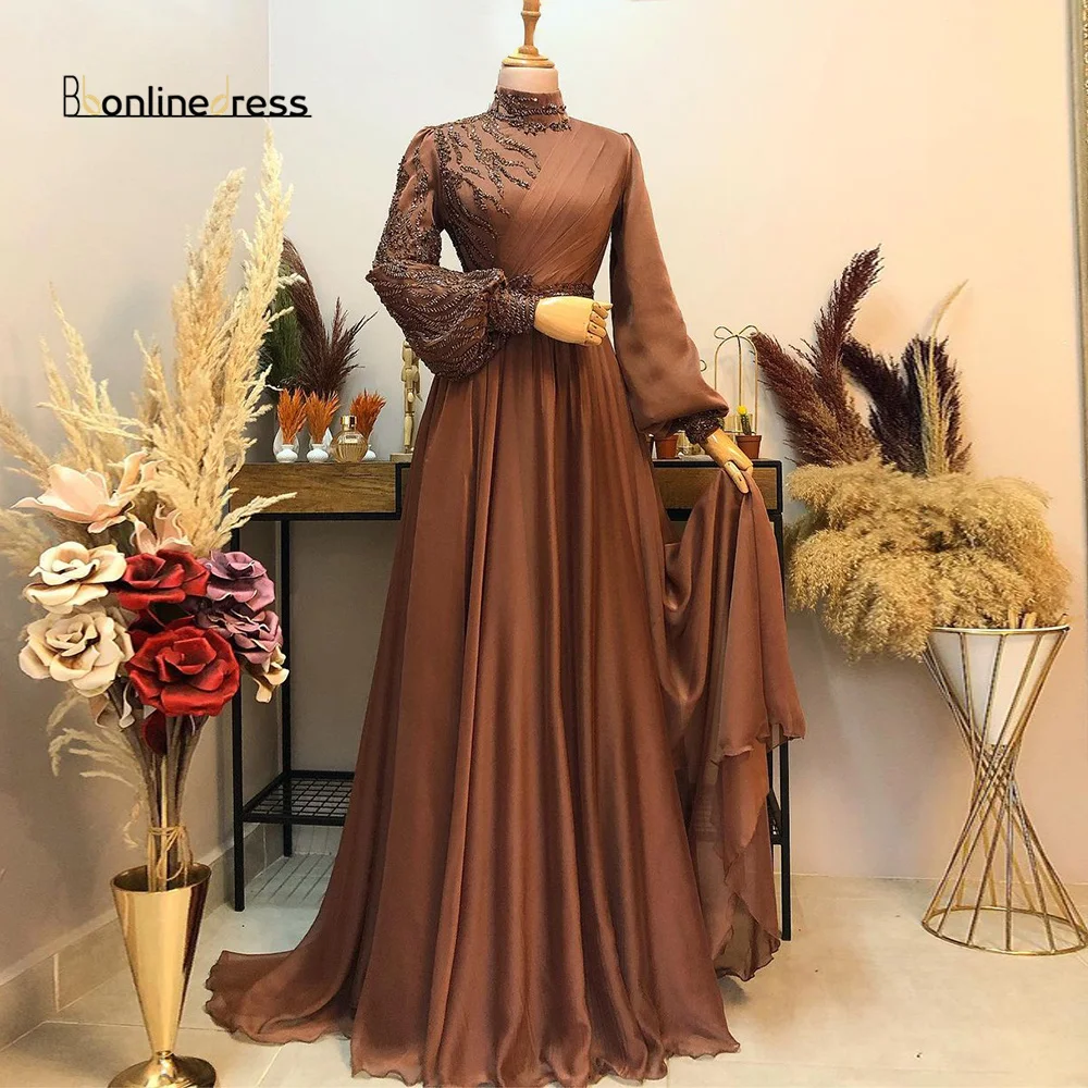 Bbonlinedress Appliques Caftan Vakaro Suknelės 2021 Elegantiškas Varčias Ilgas Elegantiškas Arabų Musulmonų Šalis-Suknelė Maroko Prom Dresses