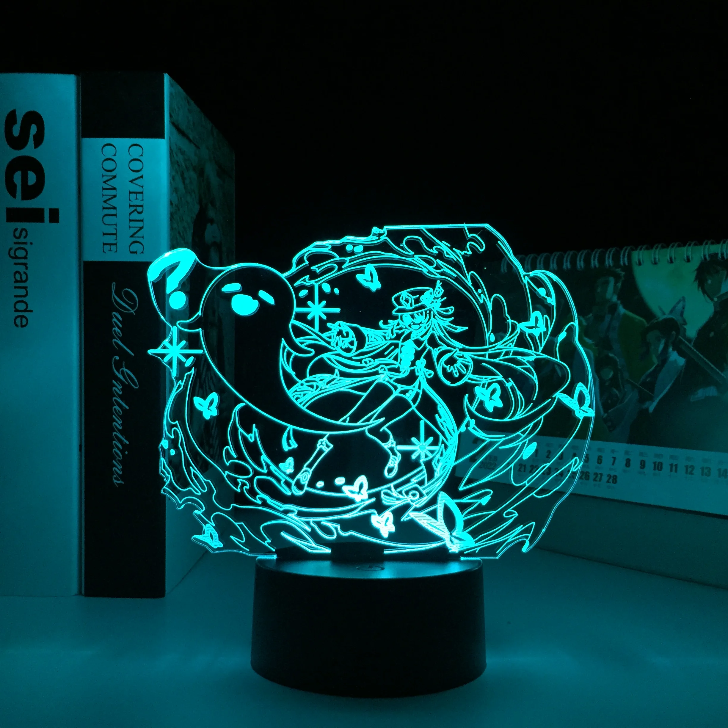 Genshin Poveikio Žaidimas Pav Nuotolinio Valdymo 3D Naktį Šviesos diodų (LED) Lempos Genshin Hu Tao Akrilo LED Lempos Kalėdų Geriausią pasiūlymą Dovana