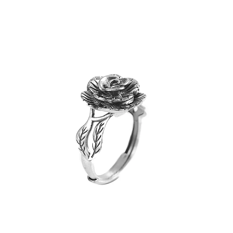 S925 sterlingas sidabro papuošalai Tailando sidabro moterų rožės žiedas naujas produktas