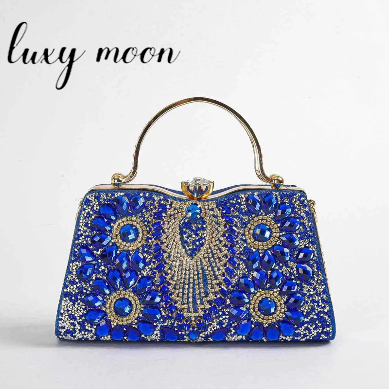 Luxy Mėnulis Suknelė Pokylių Vakare Maišelį Prabanga, Aukštos Kokybės Lady Rankinėje Deimantų Cirkonio 
