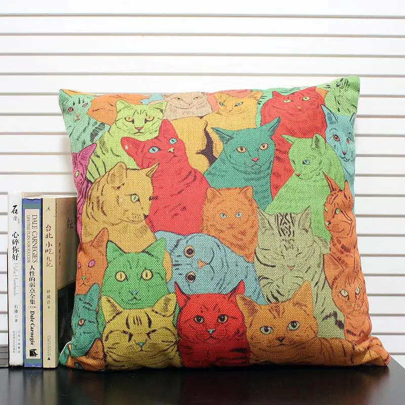 Viduržemio jūros Katė Pagalvės dangtelis,spalva Katė Pagalvėlė padengti Skalbiniai, pagalvės užvalkalą office pagalvės namų dekoro Sofos pagalvėlės