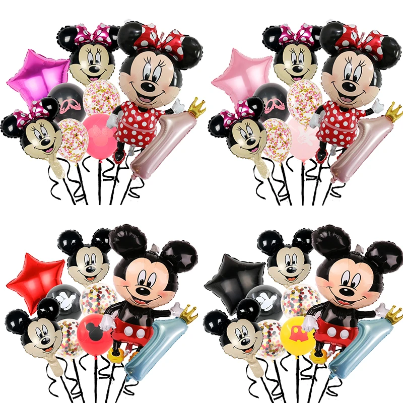 10vnt Disney Mickey Mouse Minnie Mouse Šalies Aliuminio Plėvelę, Balionai Baby Shower Gimtadienio Dekoracijos Vaikams, Žaislai, Kalėdų Dovanos