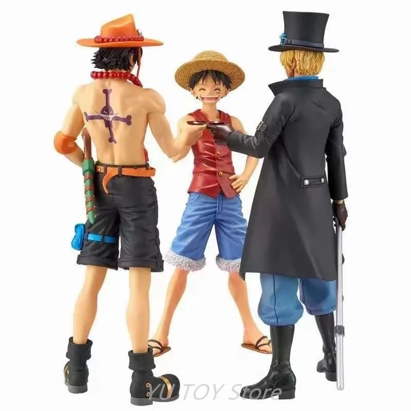 Anime One Piece Pav Luffy Ace Sabo 3 Brolis Gerti Ir Tapti Prisiekusiųjų PVC Veiksmų Skaičius, Žaislai, Lėlės 20cm