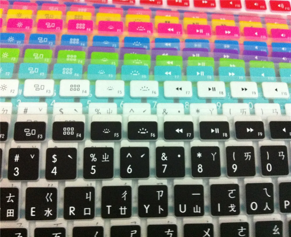 Karšto Tradicinės Kinų Simbolių JAV Versija Silikoninis klaviatūros viršelis Macbook Air Pro 