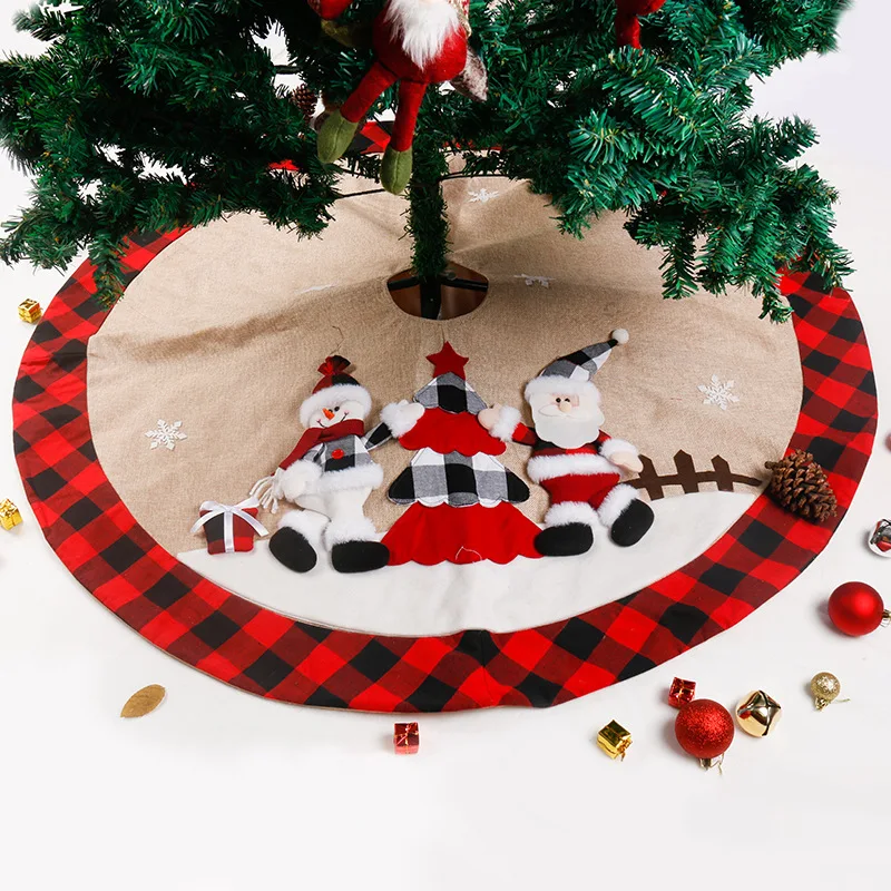 Skersmuo 120cm Santa Sniego Raudonas Juodas Pledas Kalėdų Eglutė Sijonas Kalėdų Dekoravimo Kalėdų Eglutė Prijuostė