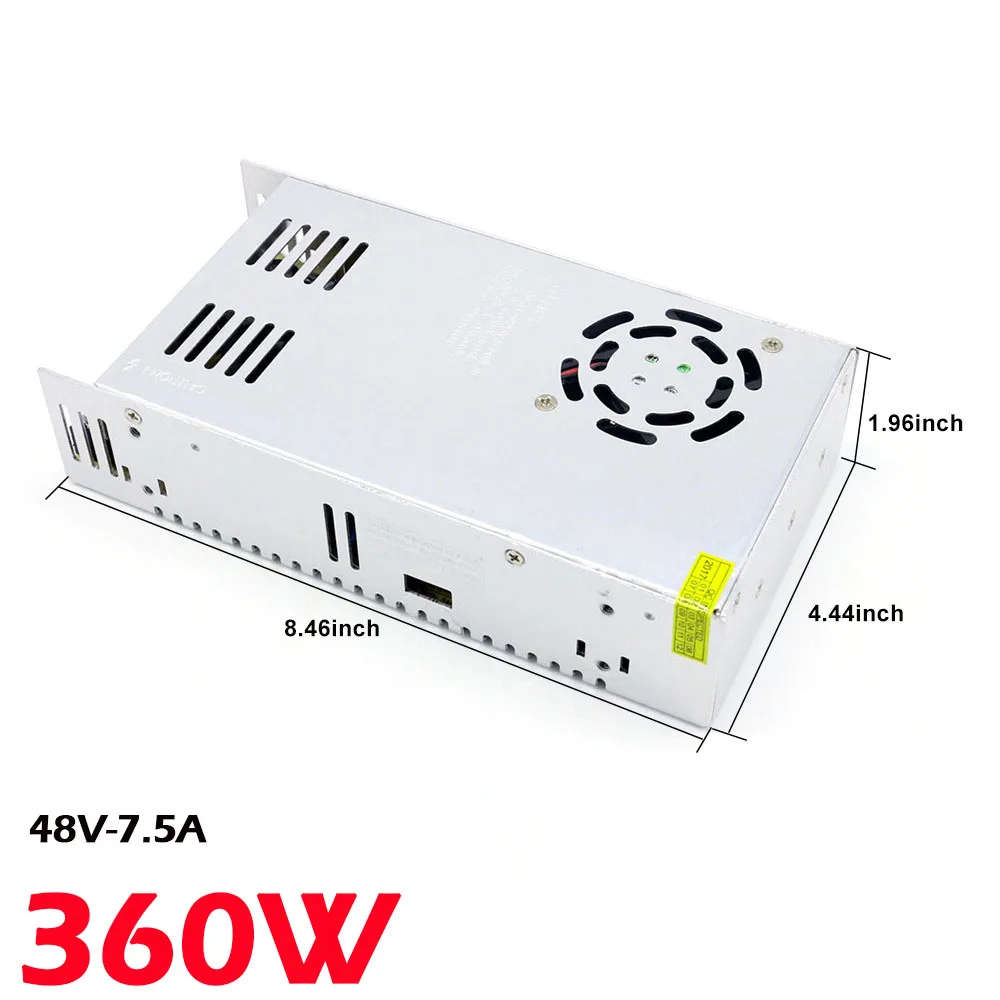 48V 7.5 A 360W S-360-48 impulsinis Maitinimo šaltinis LED Juostelės Maitinimo Šaltinio Adapteris Transformatorius LED Maitinimo Įtampos Reguliatorius