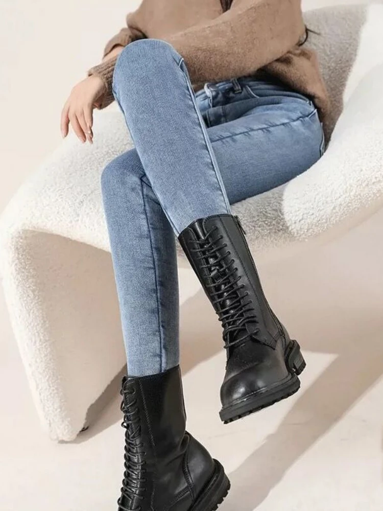 Vientisos Spalvos Džinsai Moterims Aukšto Juosmens Pieštuku Džinsai 2022 Naują Atsitiktinis Moterų Džinsus Streetwear Džinsinio audinio Kelnės Mados Kelnės T368