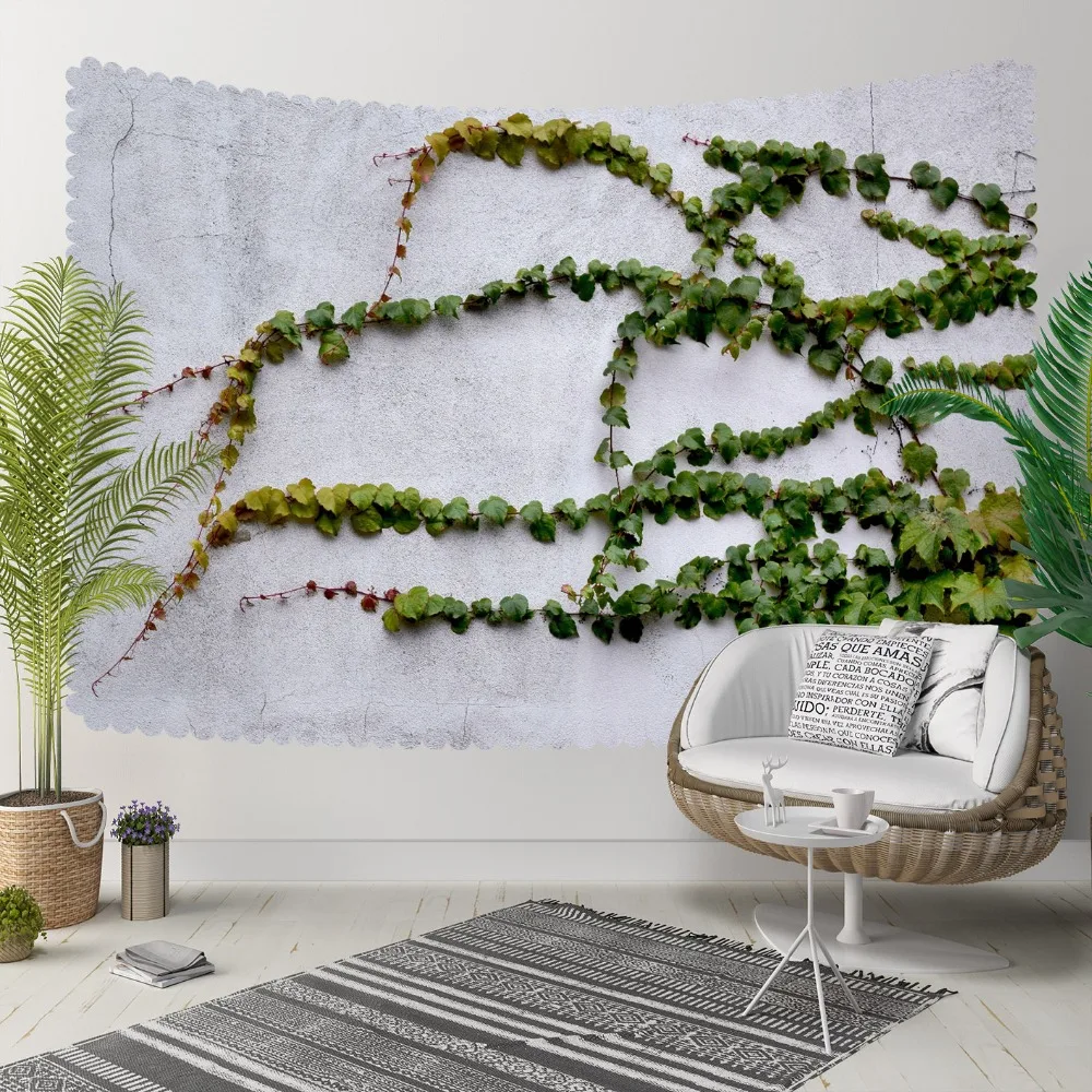 Kita Žalia gebenės Lapų Gėlių Pilka Akmens Sienos 3D Spausdinimo Dekoratyvinis Hippi Bohemijos Sienos Kabo Kraštovaizdžio Gobelenas Sienos Menas