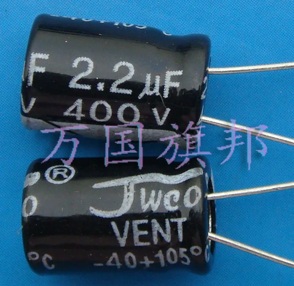 Nemokamas Pristatymas. 2.2 uF elektrolitinius kondensatorius 400 v, 2.2 uF