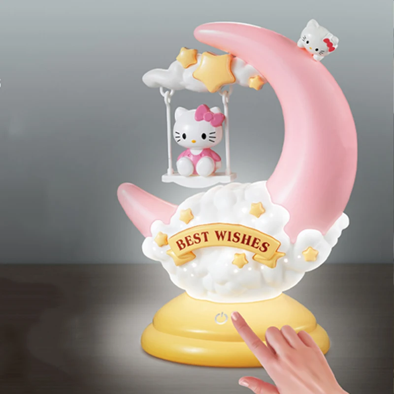 Kawaii Ins Stiliaus Sanrio Hello Kitty Stalo Lempos Anime Pav Usb Įkrovimo Led Touch Pritemdomi Miegamasis Nakties Šviesos Kalėdų Dovana