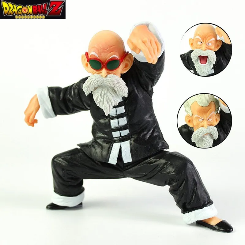 15.5 CM Dragon Ball Z Pav Jackie Chun Master Roshi Veiksmų skaičius, Trys Galvos Keičiamų Ichiban Kuji PVC Kolekcijos Modelis Žaislas