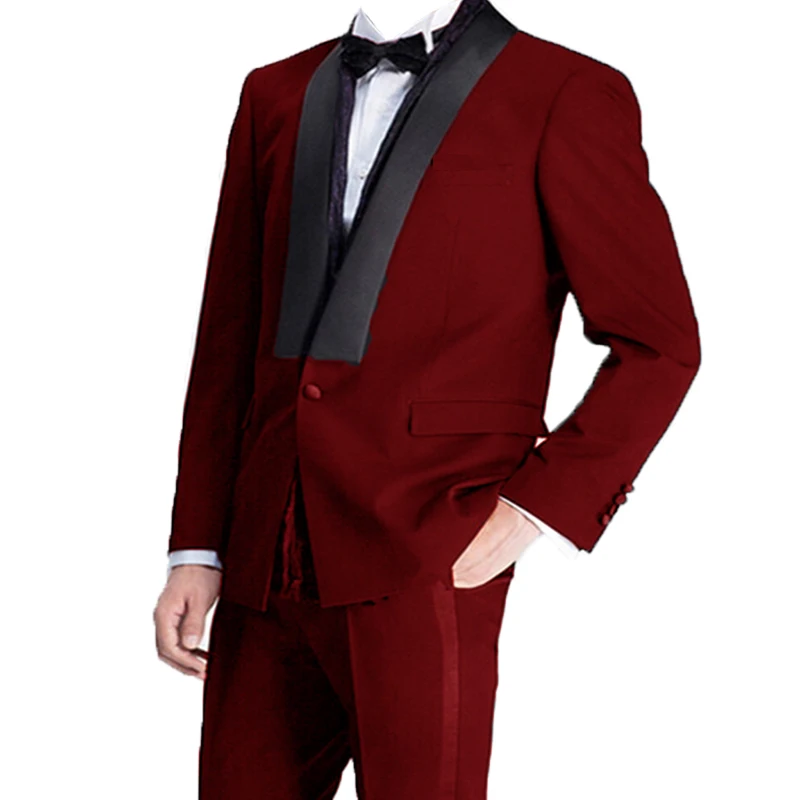 2020 Raudona Slim Tuxedos Mens Kostiumai Vestuvėms Classic Verslo Kostiumas Jaunikis Dėvėti Geriausią Vyro Dėvėti Užsakymą Pagaminti Dviejų Dalių(Švarkas+Kelnės)