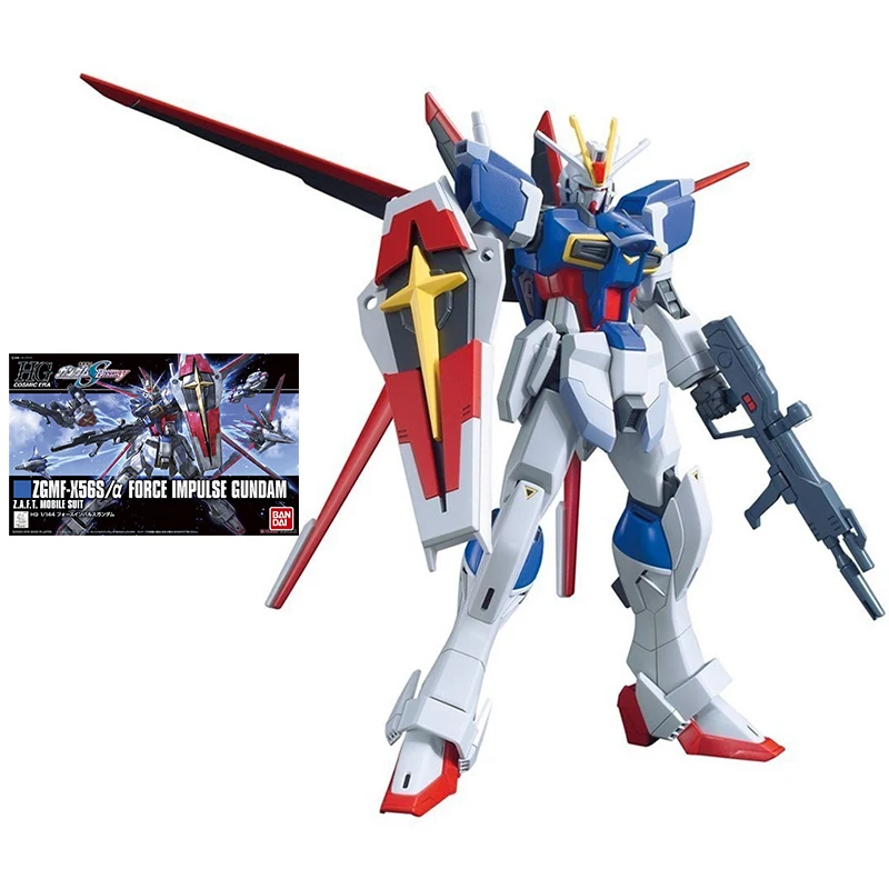 Bandai Gundam Modelio Rinkinio Anime Pav HGCE 198 1/144 ZGMF-X56S Jėgos Impulsą, Originali Gunpla Veiksmų Žaislas Pav Žaislai Vaikams
