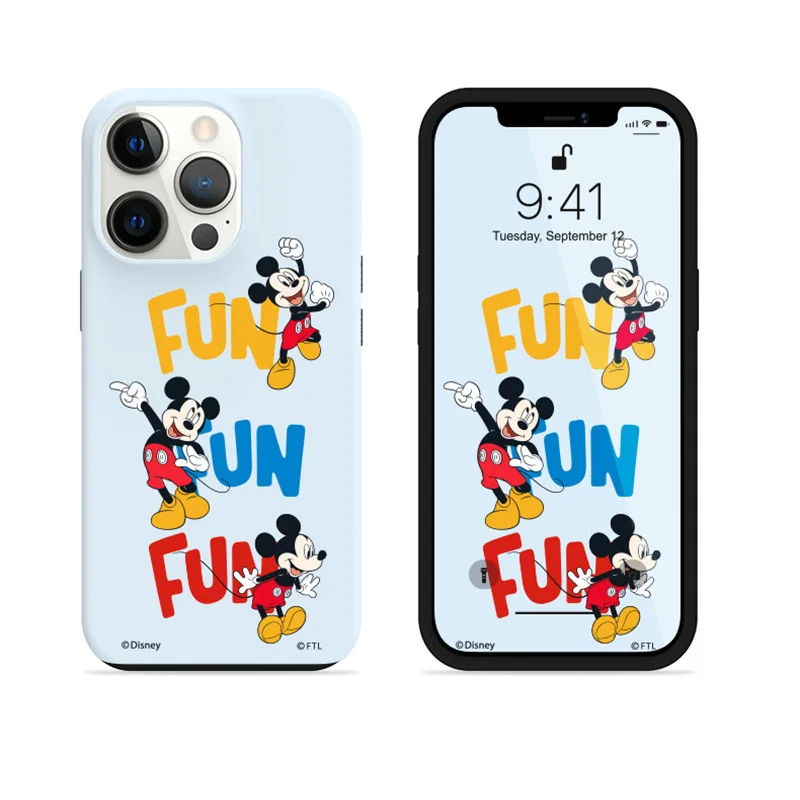 Dvigubo sluoksnio animacinių filmų Mickey ir Minnie Apple 13promax mobiliojo telefono apvalkalas iPhone12 sunku, 11 Goofy xs rinkinys