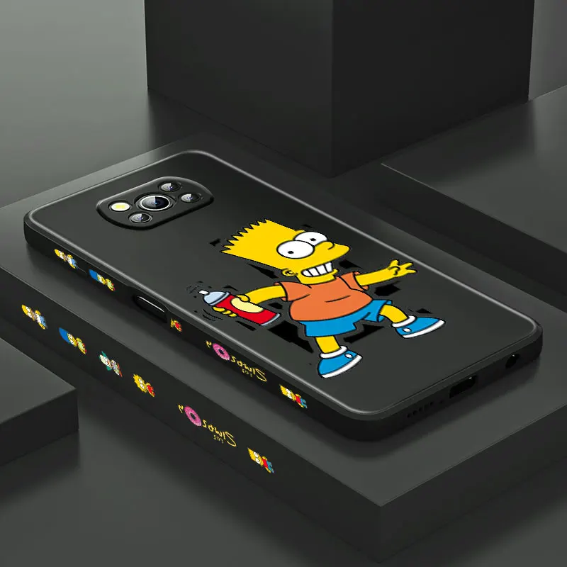 Mielas Simpsonai Už Xiaomi POCO X3 NFC F3 GT M3 M2 Pro C3 X2 Mix4 11 Ultra Silikono Skysčio Kairėje Telefono dėklas Fundas Coque 