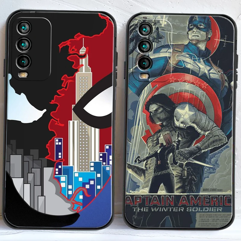 Marvel Spiderman Telefono Dėklai Xiaomi Redmi 7, 7A 9 9A 9T 8A 8 2021 7 8 Pro Pastaba 8 9 Pastaba 9T Carcasa Atgal Padengti Minkštos TPU Coque