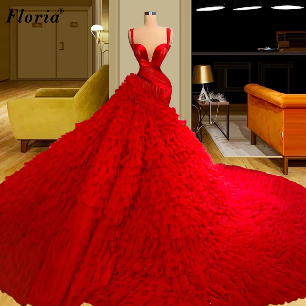 5 Dizaino Vestido De Fiesta De Boda Prabanga Raudona Garsenybių Suknelės 2021 Saldus Princesė Vakaro Suknelės Elegantiškas Chalatai Ceremonija