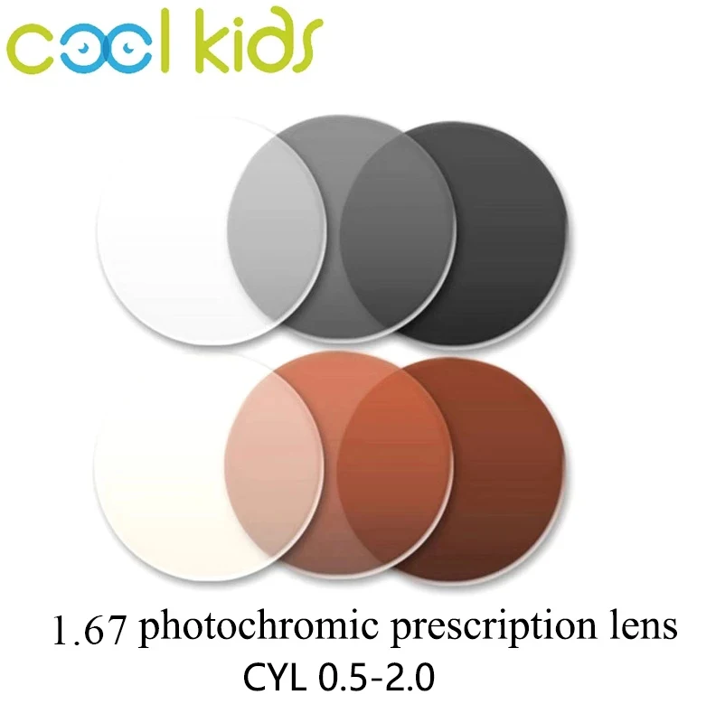 COOL KIDS 1.67 Indeksas CYL0.5-2.0 Photochromic Receptinių Lęšius Moteris Lęšiai Perėjimas Lęšių Optiniai Akinių Lęšių, 1 pora