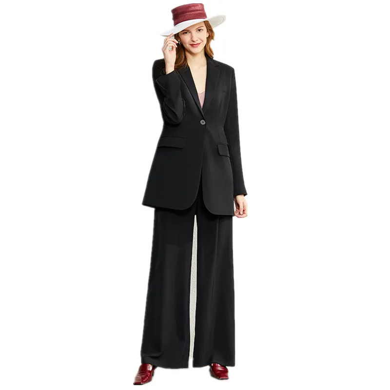 Kostiumai moterų kostiumas juodos moterų kostiumas 2-piece švarkas kelnės moterims mados atsitiktinis palaidų profesinės kostiumas užsakymą