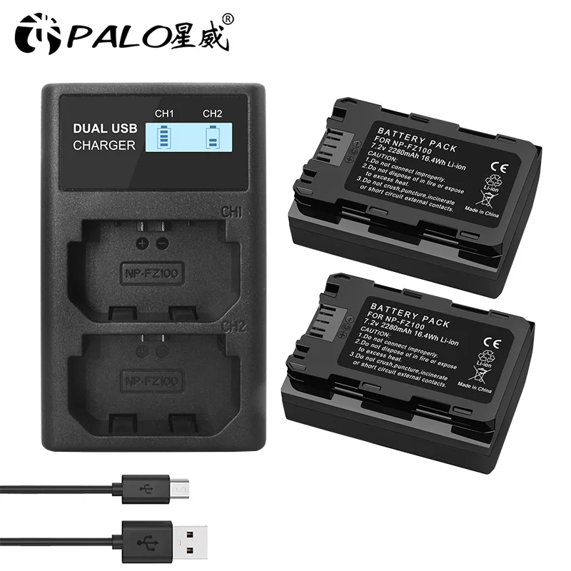 Sony NPFZ100 NP-FZ100 NP FZ100 Baterija+LCD Dual USB Kroviklis Sony NP-FZ100 BC-QZ1 Alpha 9, A9, Alfa 9R, Sony A9R A6600