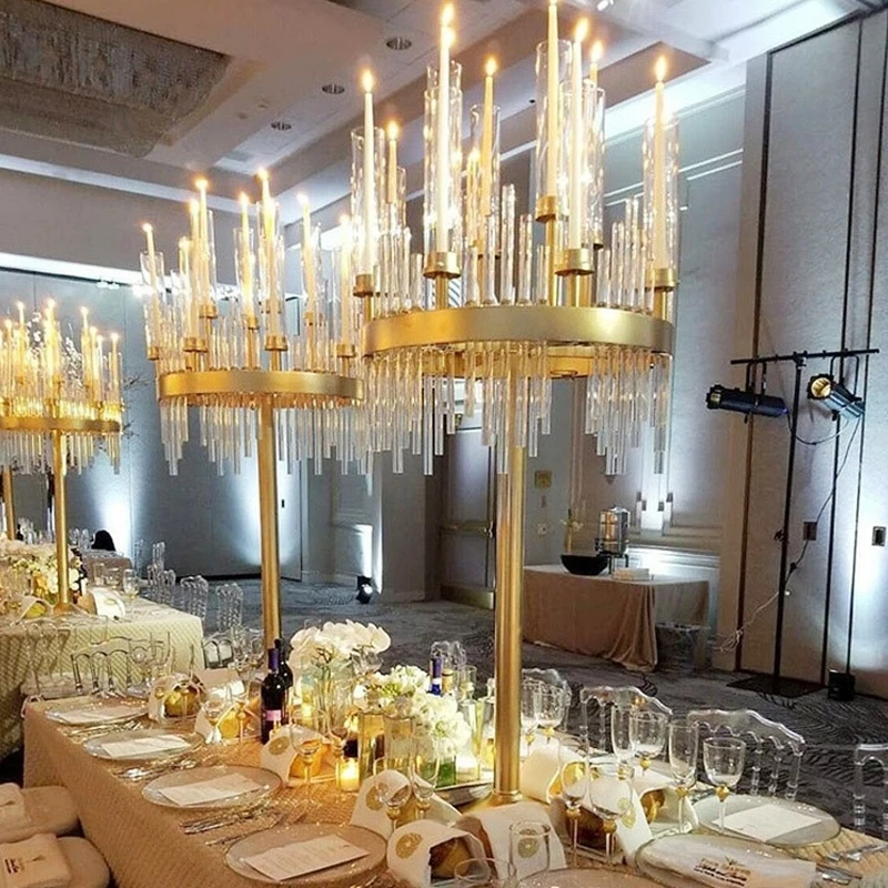 5 vnt 9-galvos metalo žvakių laikiklis žvakių laikiklis stovėti vestuvių stalo centre apdailos vaza kelių vadovauti šaliai dekoro