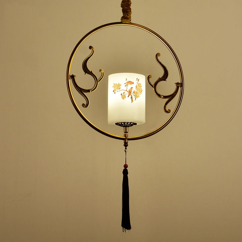 Kinų stiliaus geležies pakabukas lempos, restoranai, viešbučiai stiklo apšvietimas, modernios senovinių koridorių kaustytomis vieną žibintai ZA ZL514