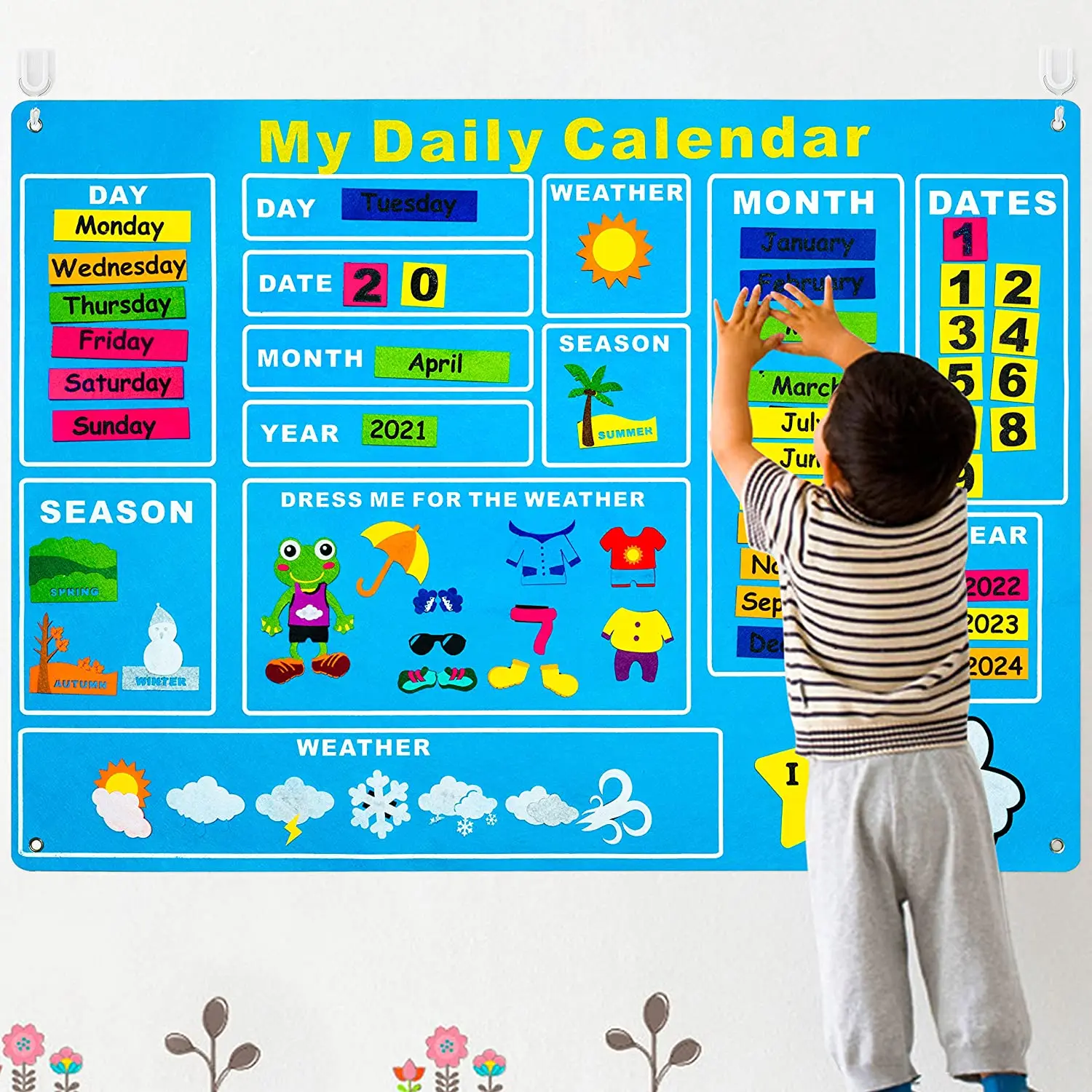 Mano Pirmosios Dienos Kalendoriaus Laiko Oro Sezoną Diagramos Lopšelio Ankstyvo Mokymosi Sienos Žaisti Rinkinį, Skirtą vaiko Ikimokyklinio Klasėje