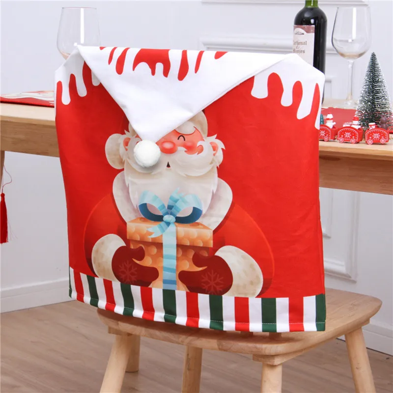Neaustinis Kėdė Padengti Kalėdinė Dekoracija Namuose Vakarienės Stalo Kėdės Nugaros Dekoro Naujųjų Metų Šaliai Tiekia Kalėdos