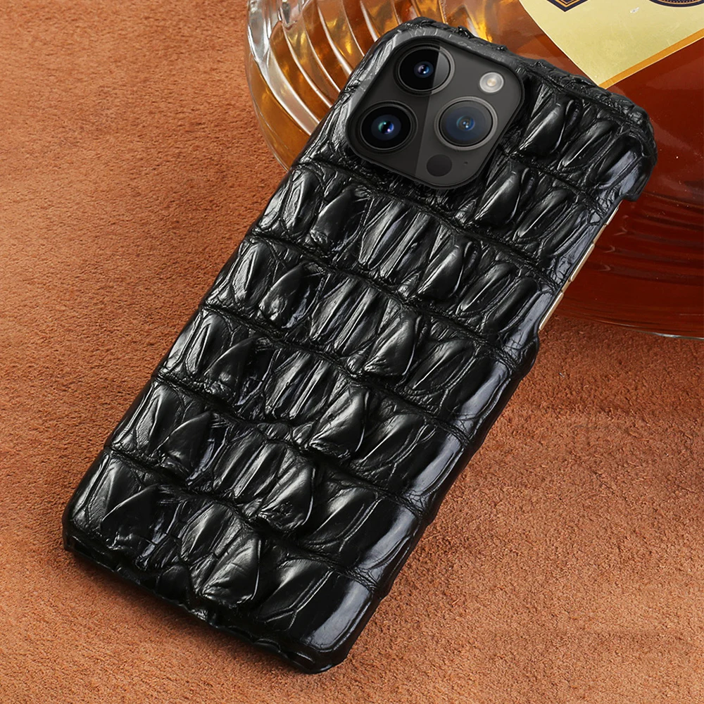 Originali Natūralios Krokodilo Odos Telefono dėklas Skirtas iPhone 11 12 13 Pro Max XR X XS 8 Plius Galinį Dangtelį atveju iPhone, 14 pro max