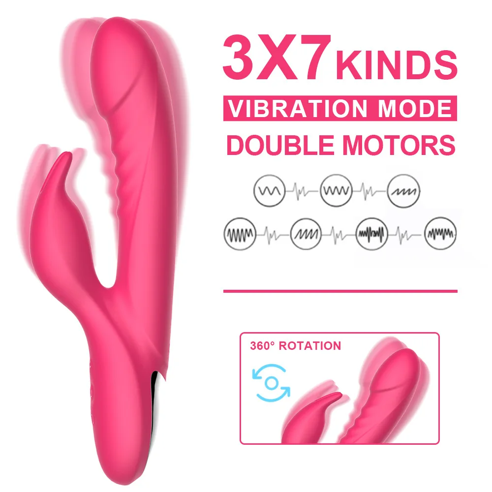 Dildo Rabbit Vibratorius Moterims G Spot Makšties Klitorio Stimuliatorius Moterų Masturbacija Erotika Sūpynės Massager Suaugusiųjų Sekso Žaislai