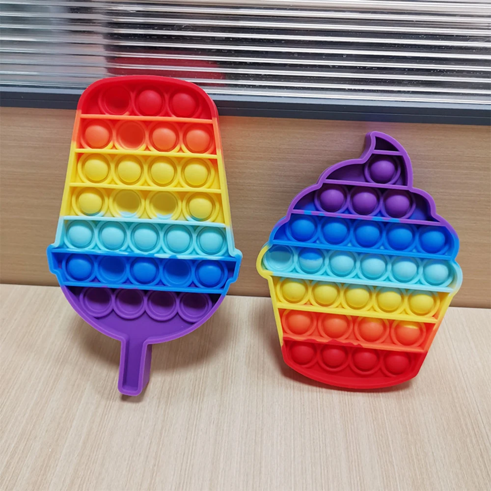 Vaivorykštė Popsicle Burbulų Patrankas Push Pop Fidget Žaislai Jutimo Burbuliukų Dėlionė Suaugusiųjų Vaikų Nerimas Įtempių Žaislai