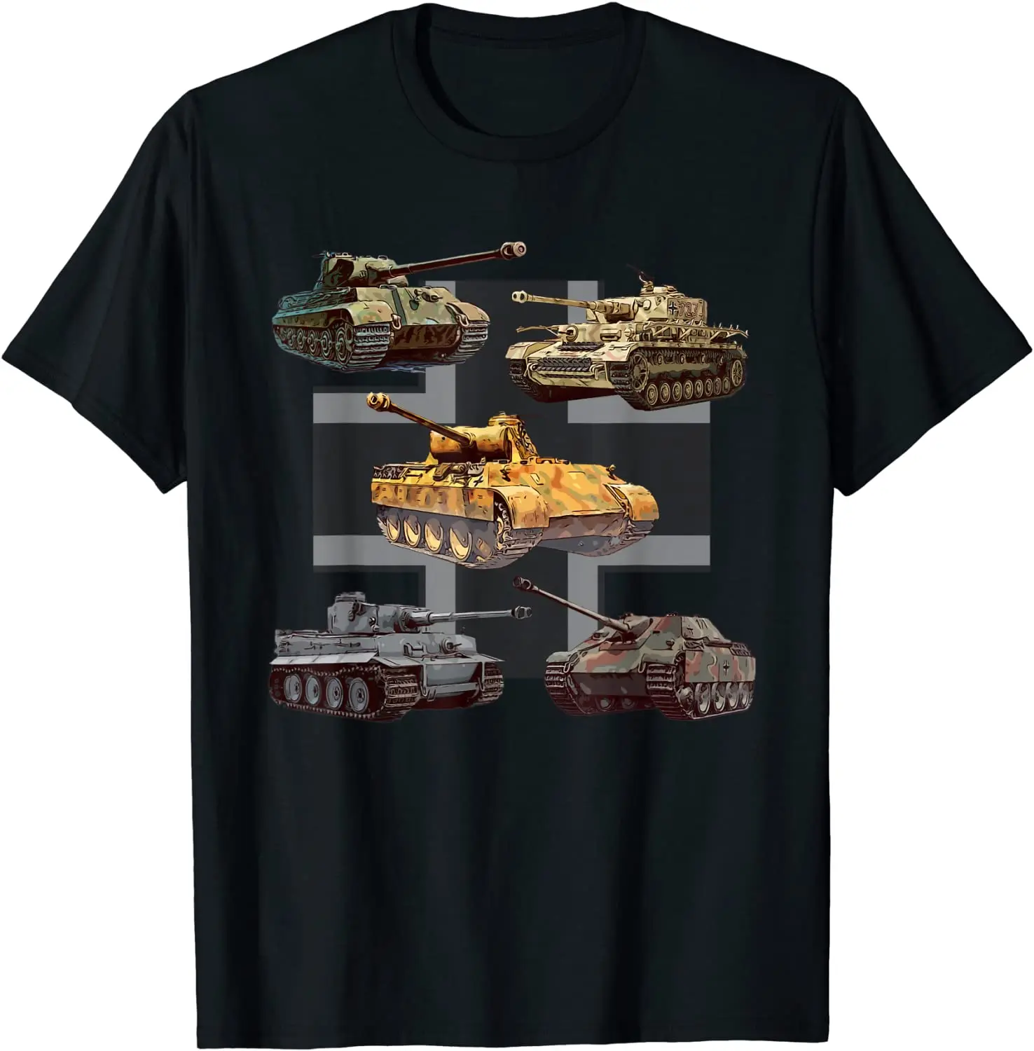 Vermachto Panzer antrojo pasaulinio KARO vokiečių Pantera Jagdpanther Tigras 1 Tigras 2 Tankai T-Shirt. Vasaros Medvilnės O-Kaklo Trumpomis Rankovėmis T Shirt Mens