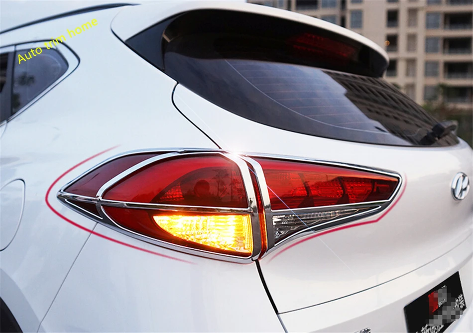 Lapetus Chrome Galiniai Kamieno Lempos Šviesos Padengti Trim 4 Vnt / Komplektas Tinka Hyundai Tucson 2016 2017 2018 ABS Auto Priedai