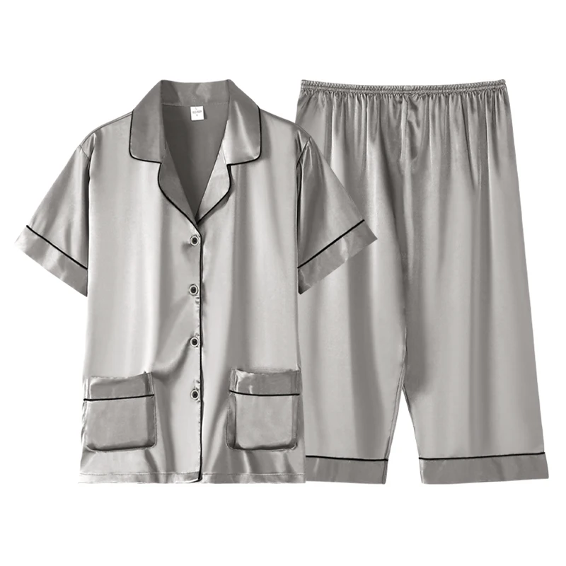 Naujausias Moteriška Pižama Rinkiniai Šilko naktiniai drabužiai trumpomis Rankovėmis 2 VNT Sleepwear Moterų Pižamos Vasaros Homewear