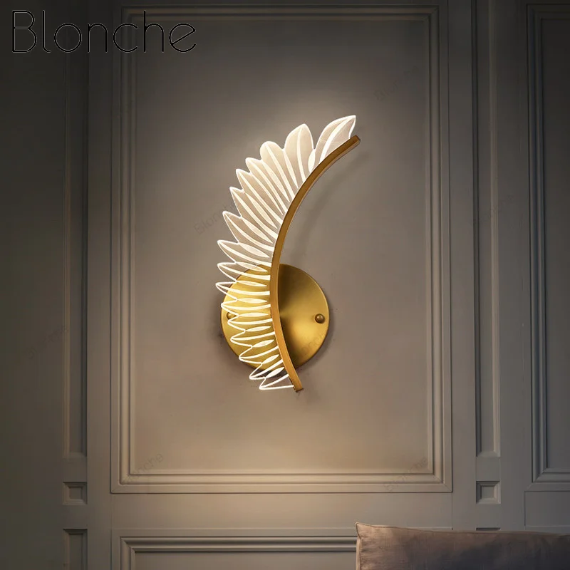 Šiuolaikinės Kūrybos aukso Sparno Sienos Lempos namų Miegamojo Lovos Sienos sconce veidrodėliai LED Lempos Apšvietimas Patalpoje žibintas šviestuvas
