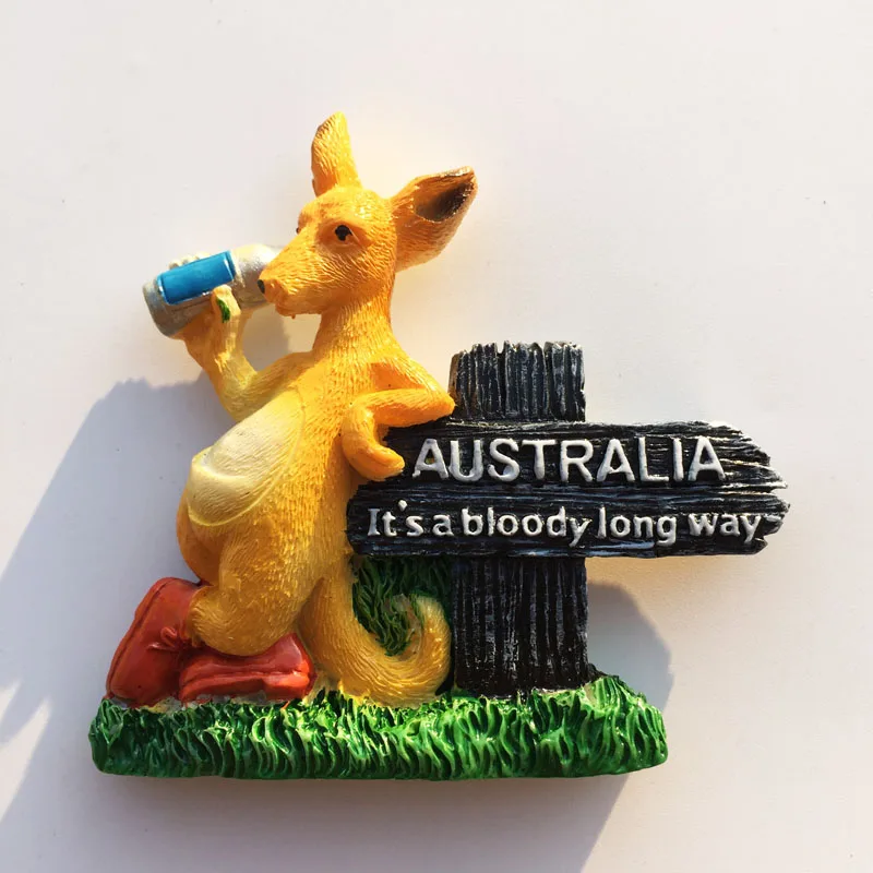 QIQIPP Australijos kūrybinio turizmo suvenyrai kengūros krūvą akmenų magnetai šaldytuvas surinkimo dekoratyvinis vertus dovanos.