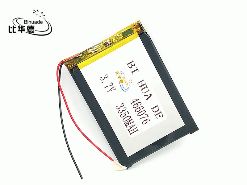 Li-Po Dydžio 466076 3.7 V 3350mah Ličio polimerų Akumuliatorius Su Apsaugos Valdybos MP3 MP4 GPS Skaitmeninius Produktus