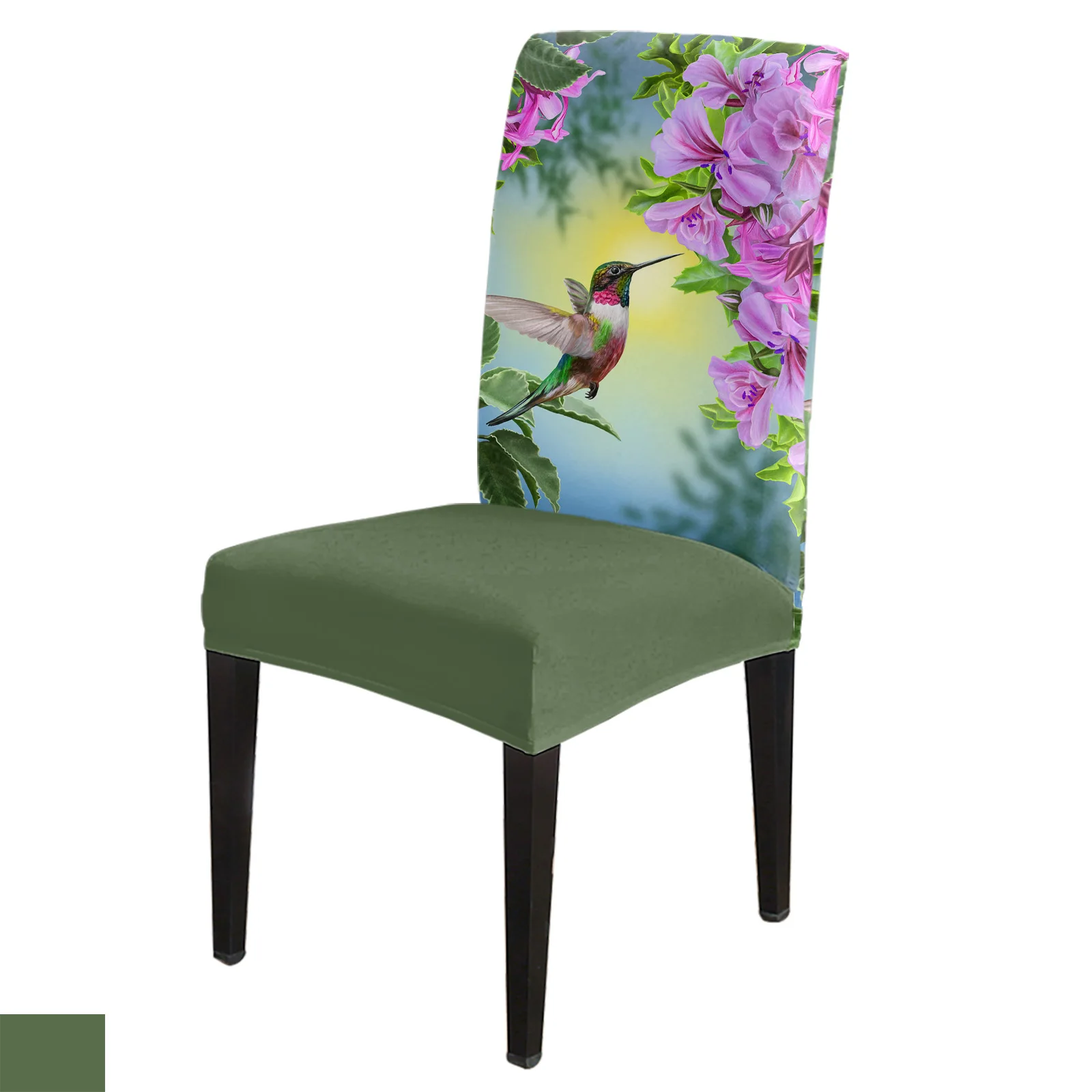Augalų ir Gėlių Hummingbirds Spandex Kėdė Padengti Office Pokylių Kėdė Raštas Padengti Ruožas Kėdė Padengti Valgomasis