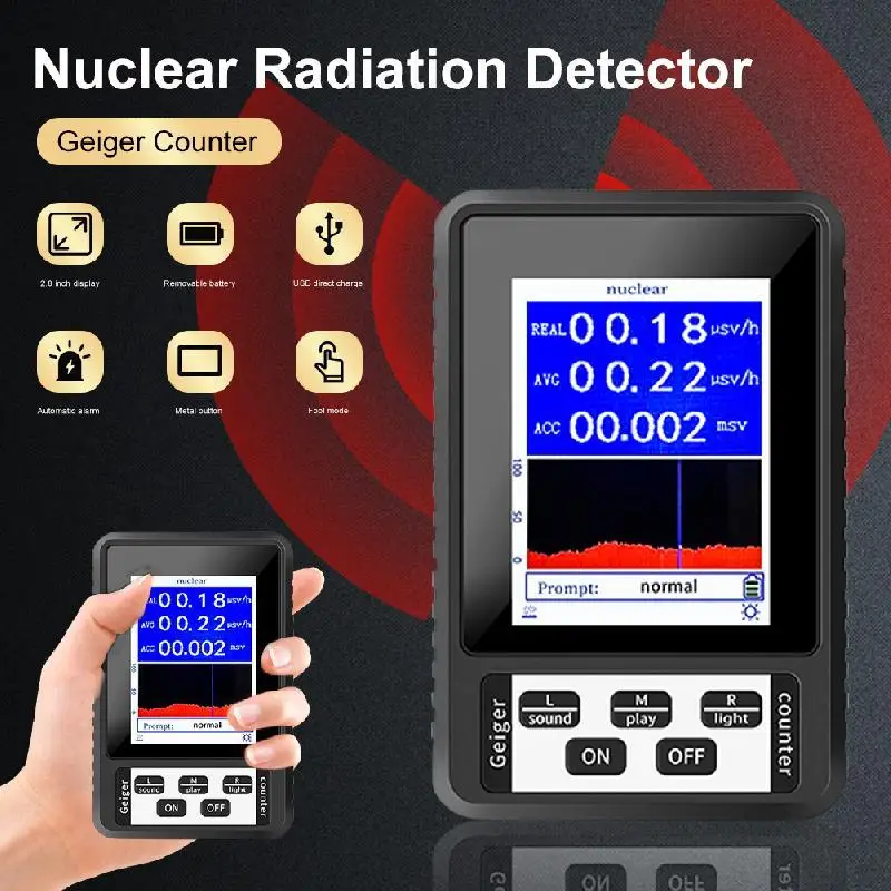 Naujas Prekės ženklas Geigerio skaitiklis, Radiacijos Detektorius Asmeninis Dozimetras X-ray γ-ray β-ray Radioaktyvumo Testeris Marmuro Detektorius