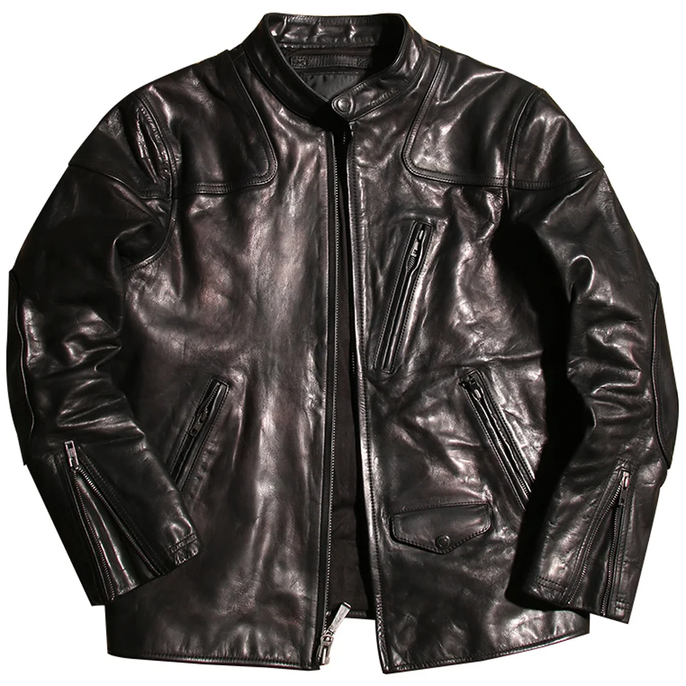 Prekės Jungtinės Horsehide Prabangūs Odiniai Paltai Vyrams Žiemos Motociklų Vyras Striukė, Paltas Juodos Rudos Spalvos Didelė Streetwear