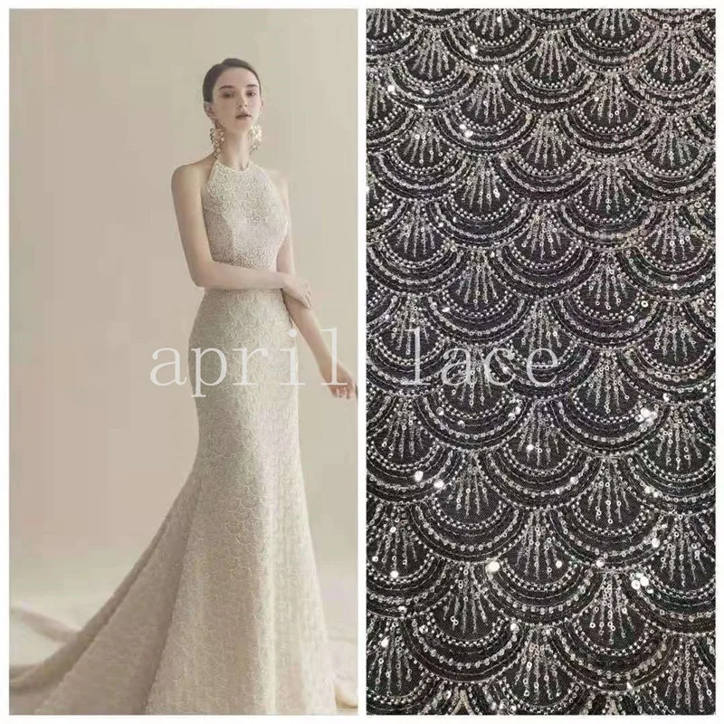 5yards ASS122# balandžio Nuotakos NĖRINIŲ Kolekcija 2021 Tiulio siuvinėjimo nėrinių siuvimo vestuvinė suknelė