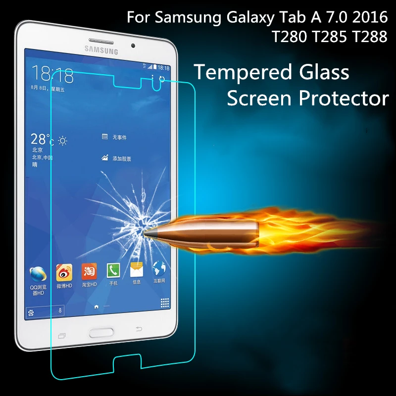 HD Grūdintas Stiklas Samsung Galaxy Tab 7.0 2016 T280 T285 T288 Screen Protector, Stabdžių Sudužti Tablet Apsauginės Stiklo Plėvelės