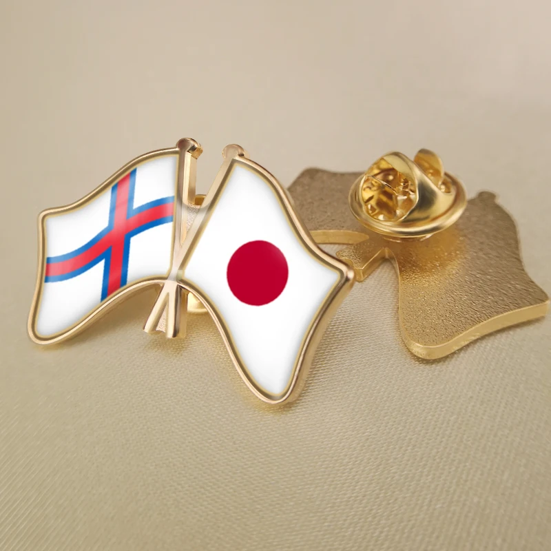 Farerų Salos ir Japonija Kirto Dviguba Draugystė Šaligatvio Atvartas Smeigtukai Sagė Ženkliukai