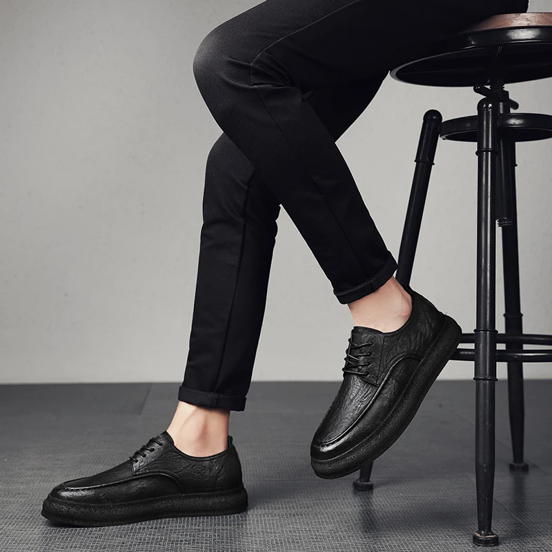 Aukštos Vienintelis Mens Oxfords batai Classic Vyriškos Mados Elegantiškas Shose Kokybės Odos Vintage Kvėpuojantis Platforma Batai S12220-S12230