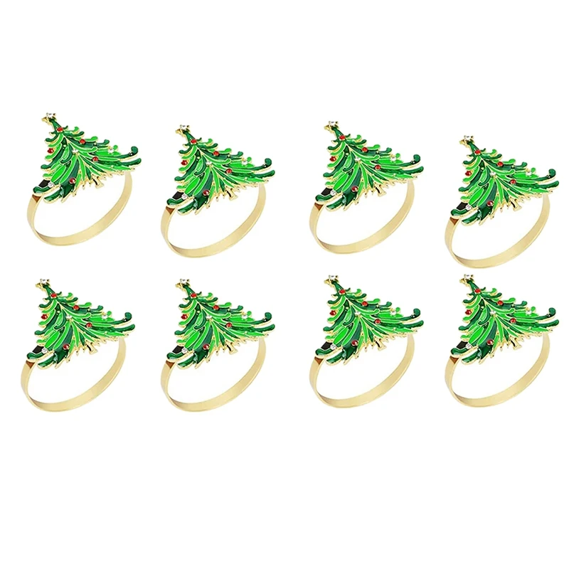 8Pcs Žalia Chirstmas Medžio Servetėlių Žiedai,Kalėdų Valgomasis Lentelė, kurioje-Vestuvių Priėmimus Atostogų Šalis