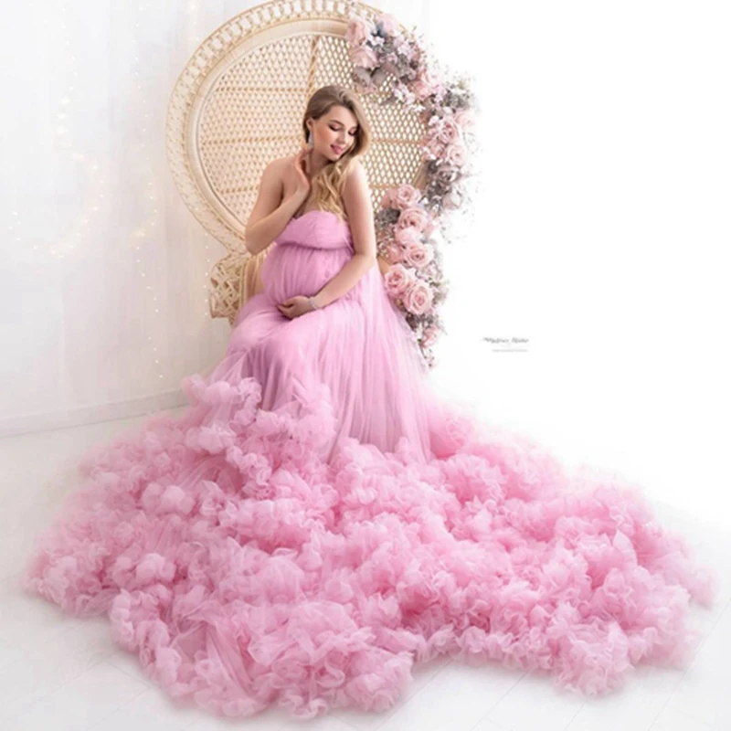 Mados Nėštumo Suknelės Purus Papildomų Tiulio Nuotakos Suknelė Sodrus Brangioji Vestuvinės Suknelės Moterims, Baby Shower Motinystės Suknelė