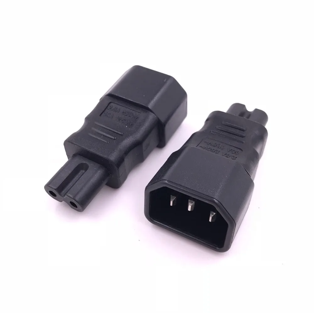 AC adapteris, konvertuoti IEC C14, kad C7 maitinimo adapteris C14/C7 IEC C7, kad C14 kištukinis adapteris, IEC 3Pin Moteris 2Pin Male 2,5 A 250V/10A 125V