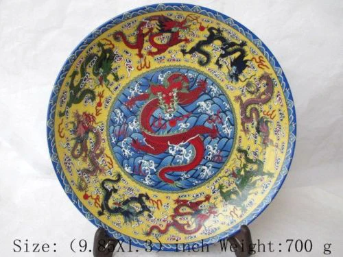 Ištobulinta senovės Kinų tapybos spalvinga gėlių dragon laimingas porceliano plokštė