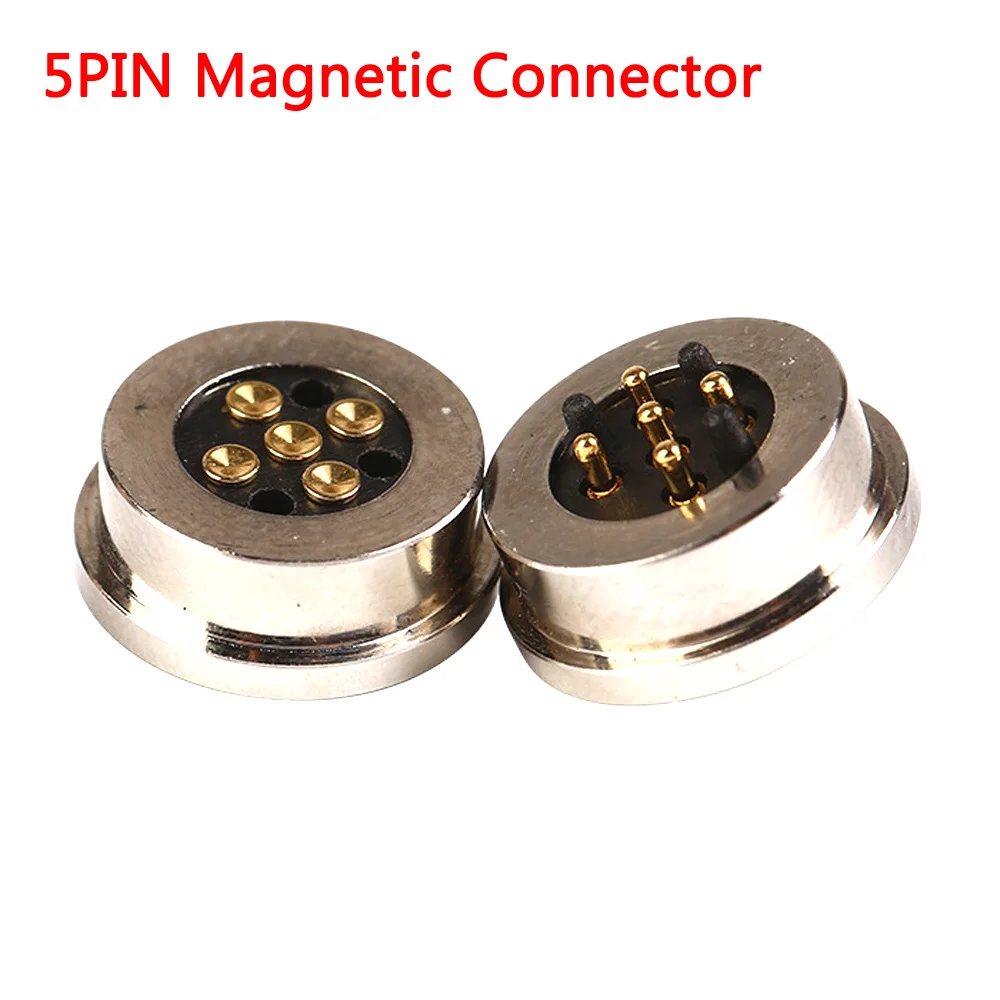 10Pair Spyruokliniai Magnetinio Pogo pin jungtis 5 pin Pikis 13,5 mm per skylę vyras moteris 2A, 5V DC-Įjungimo Mokestis Zondas
