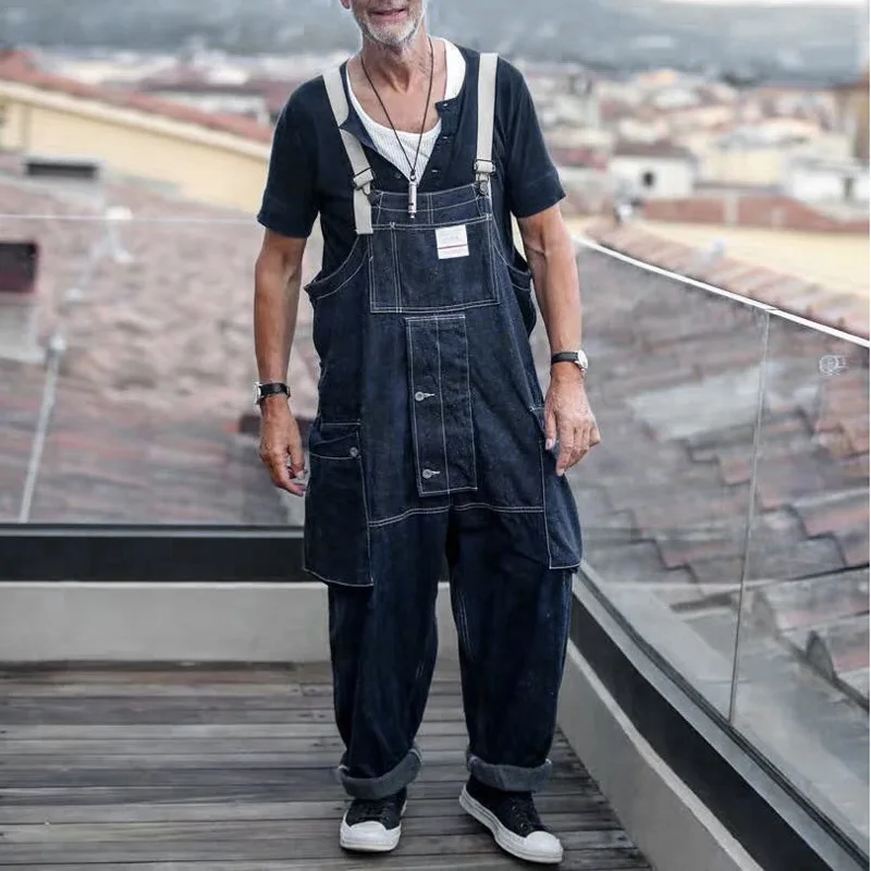 HOUZHOU darbo drabužiai Vyrams, Džinsai Krovinių Kelnės Džinsinio audinio Kelnės Vyrų Harajuku Džinsinio audinio Kelnės Vyrams Japonijos Streetwear Safari Stilių